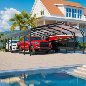 20 ft. W x 40 ft. D Metal Carport, Heavy-Duty Steel Frame, Large Outdoor Canopy